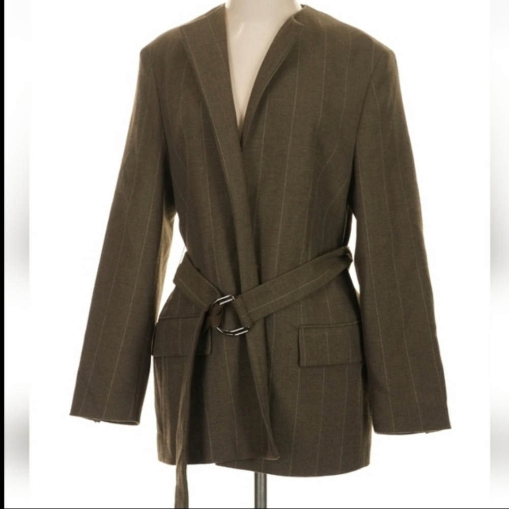 Zara WOOL BLEND BELTED BLAZER SIZE XS - Picture 15 of 16